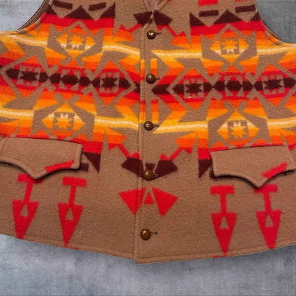Vintage Pendleton High Grade Western Wear Wool Vest Mens 44 Aztec Southwestern - Picture 3 of 12